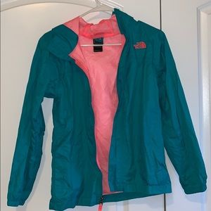 North Face - Turquoise and Pink Rain Jacket